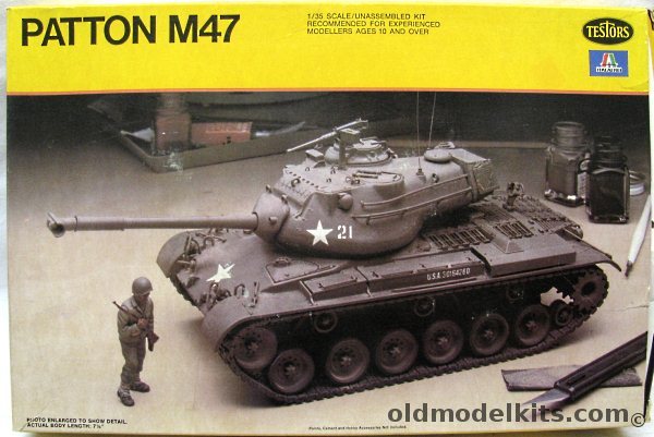 Testors 1/35 US Army M47 (M-47) Patton Tank - US Army / West Germany / Italy / France, 802 plastic model kit